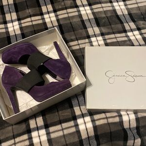 Jessica Simpson Suede Plum Heels